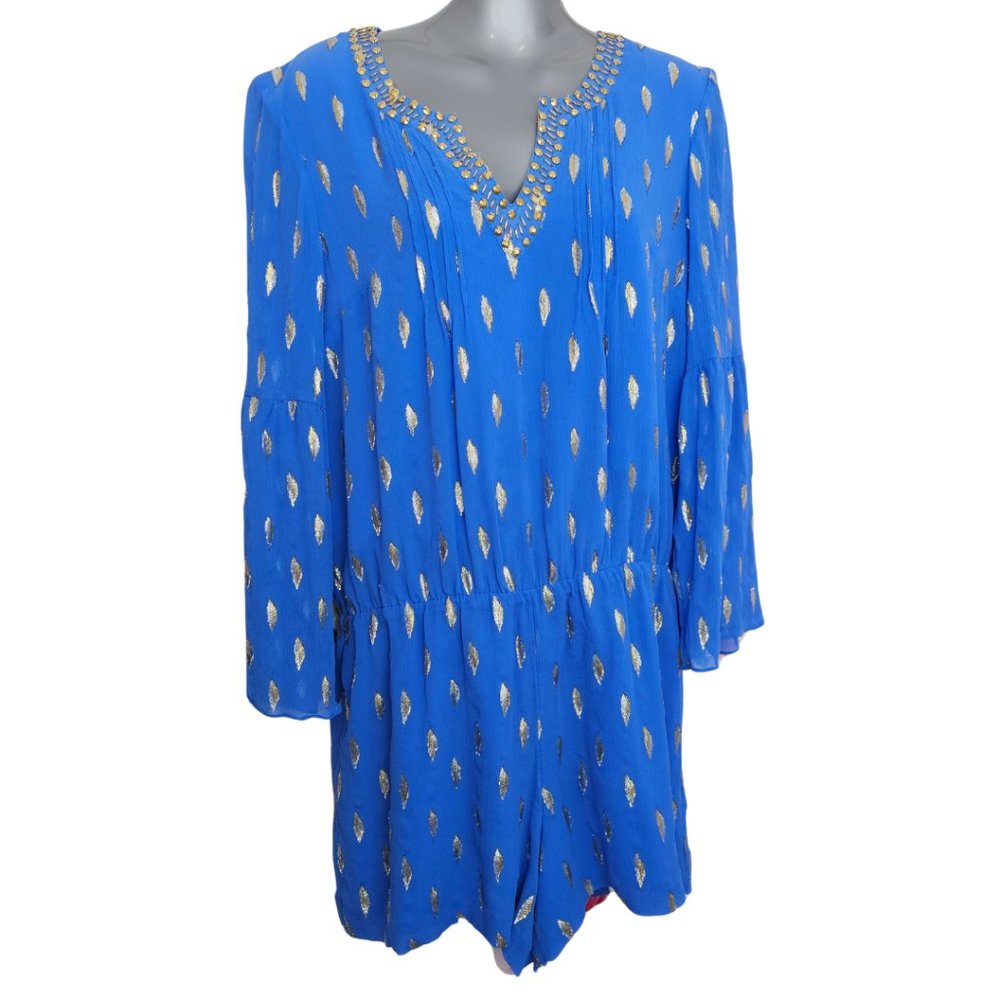 Lilly Pulitzer Blue and Gold Jumpsuit